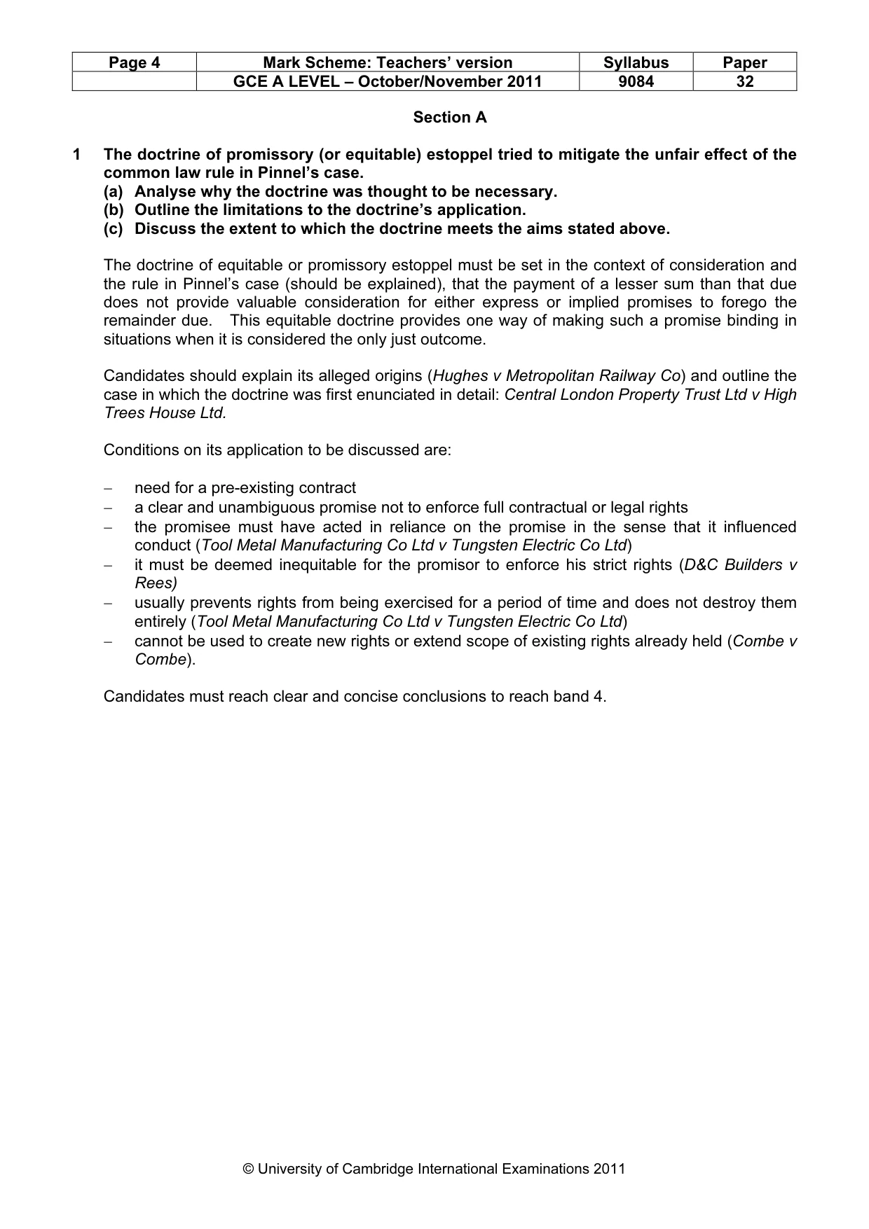 Mark scheme, page 4 of 8