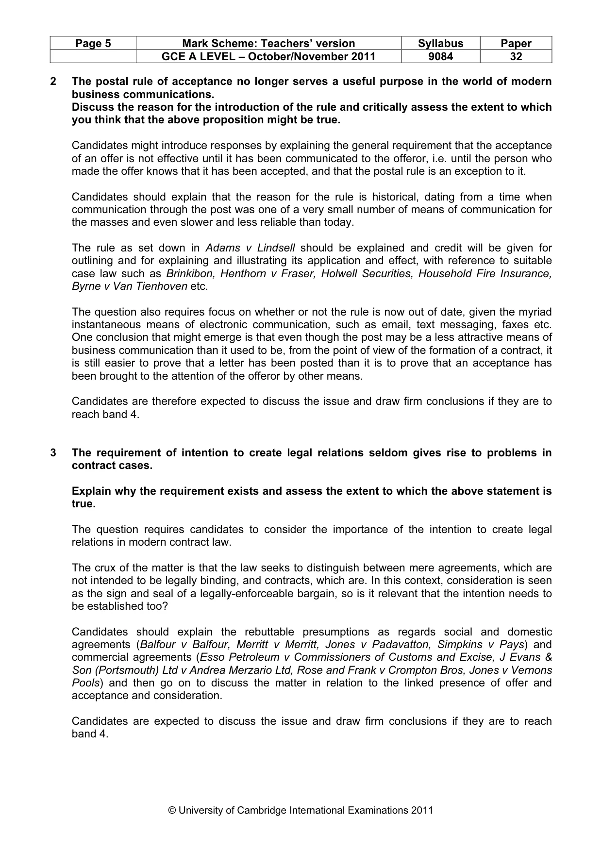 Mark scheme, page 5 of 8