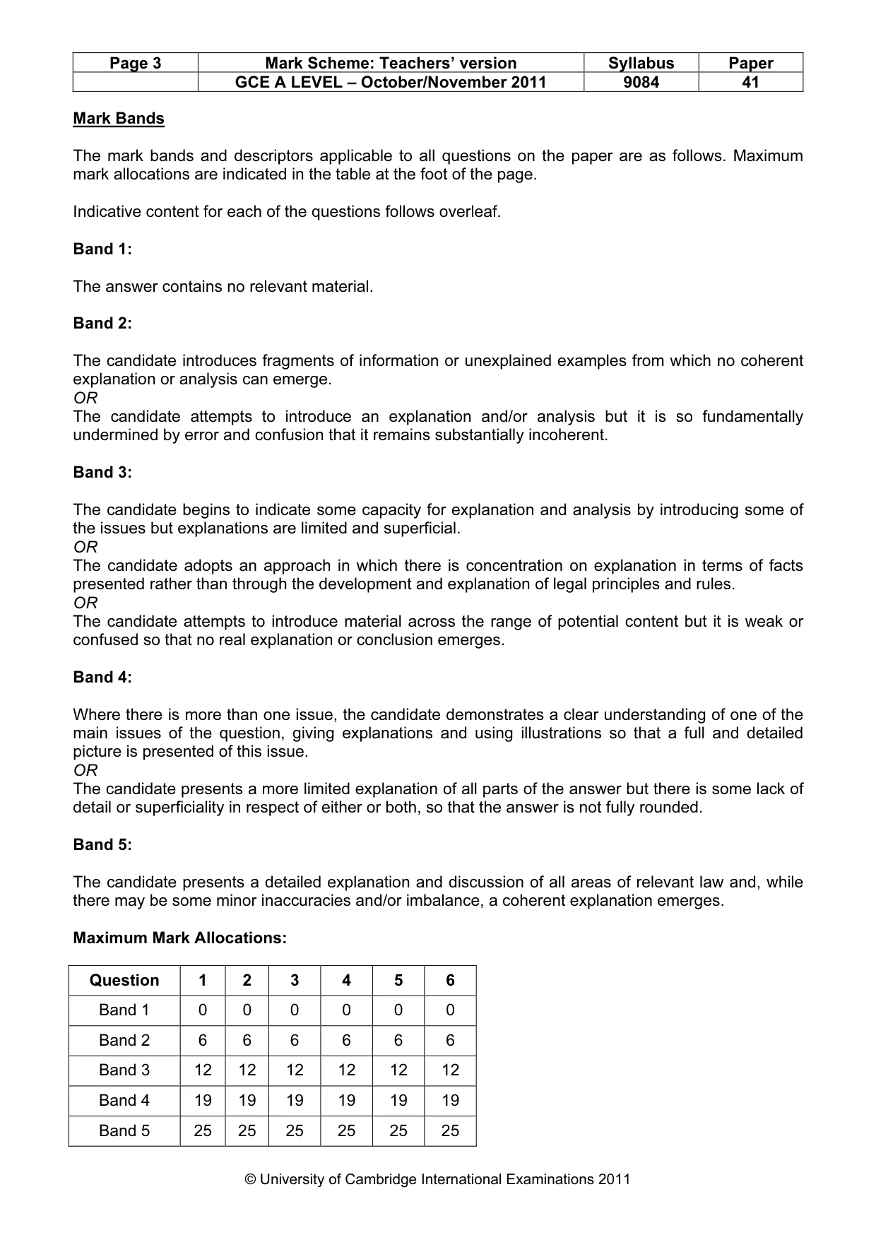 Mark scheme, page 3 of 7