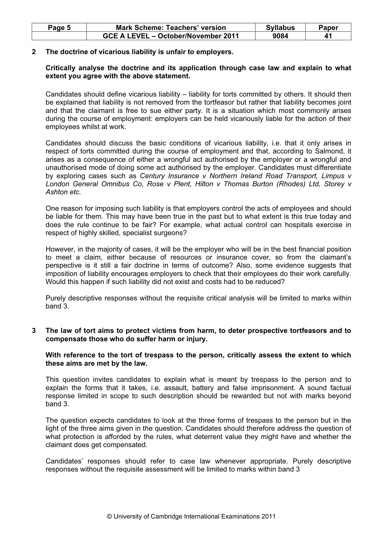 Mark scheme, page 5 of 7