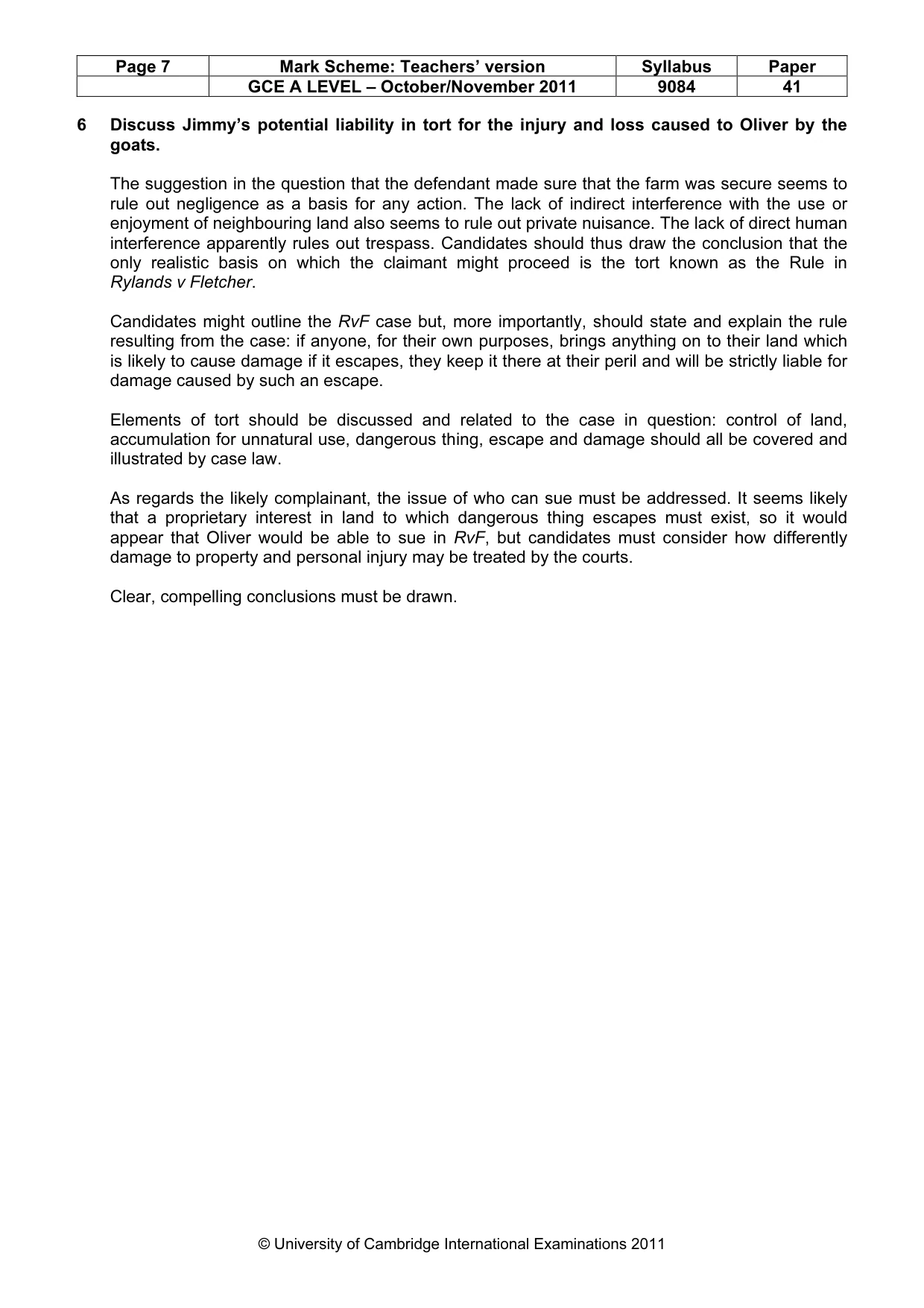 Mark scheme, page 7 of 7