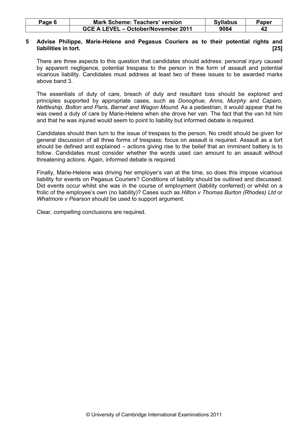Mark scheme, page 6 of 7