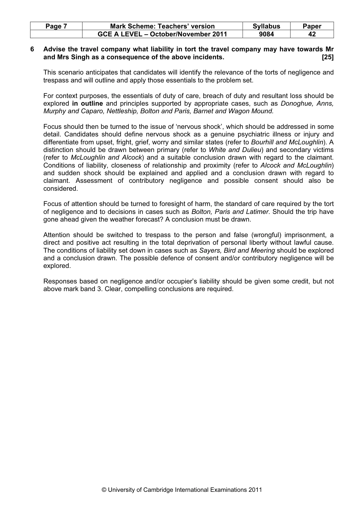 Mark scheme, page 7 of 7