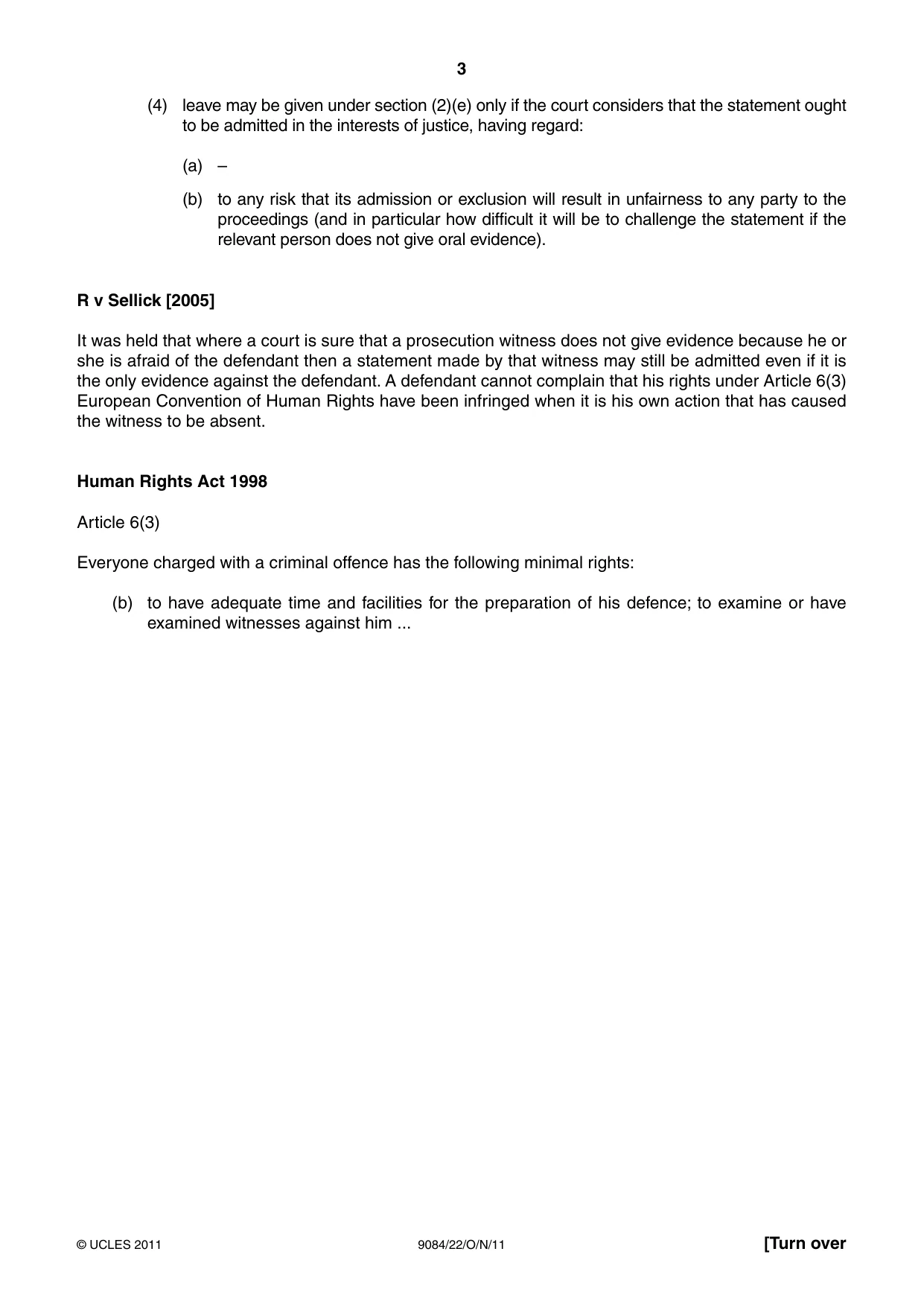 Cambridge A Level Law 9084 2011 Oct/Nov Paper 2 · Variant 2 question paper, page 3 of 4
