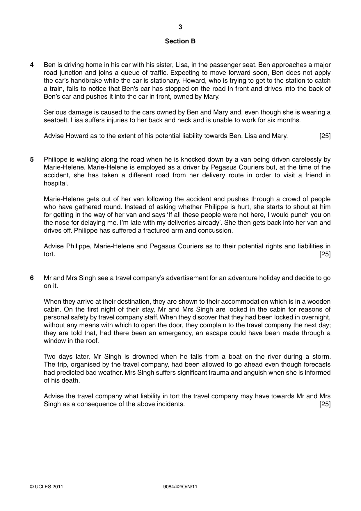 Cambridge A Level Law 9084 2011 Oct/Nov Paper 4 · Variant 2 question paper, page 3 of 4