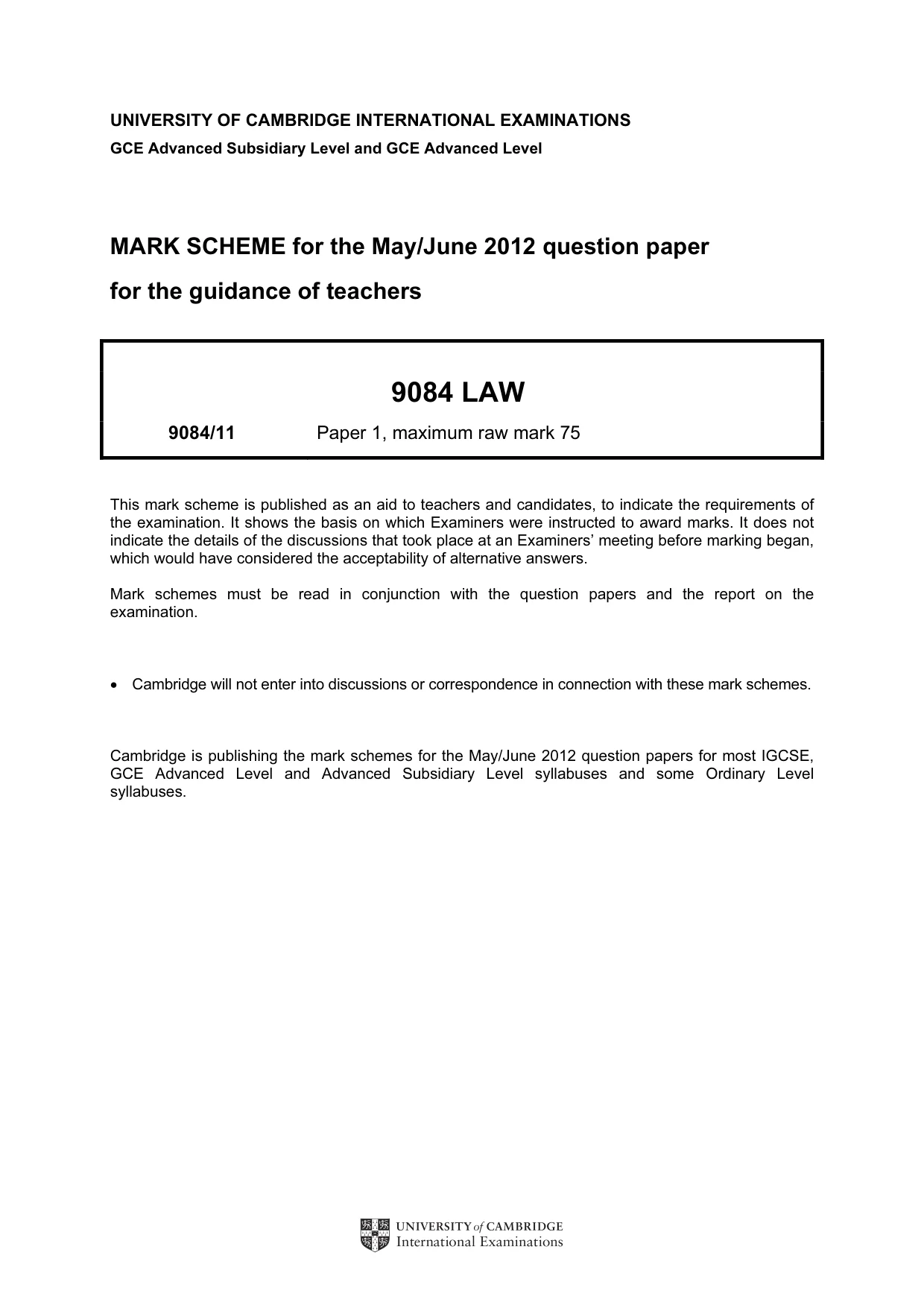 Mark scheme, page 1 of 4