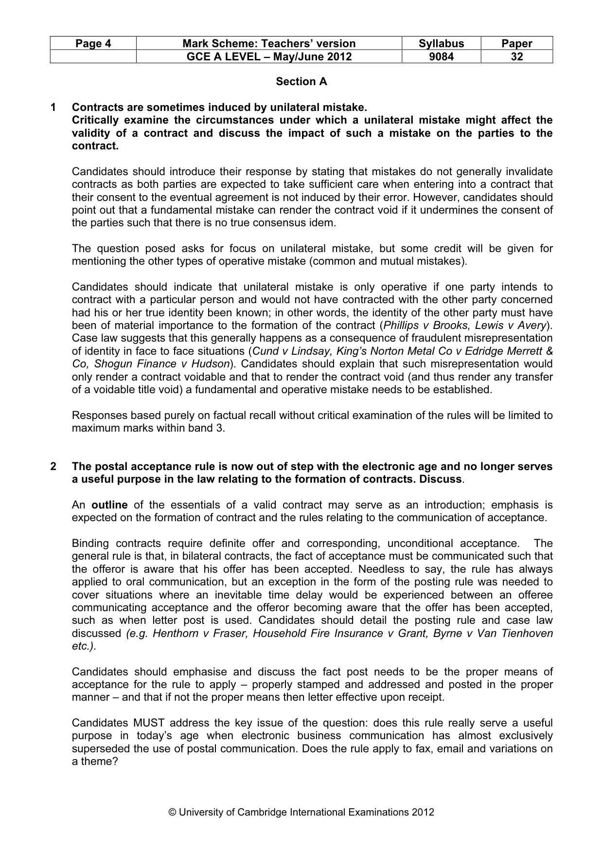 Mark scheme, page 4 of 7