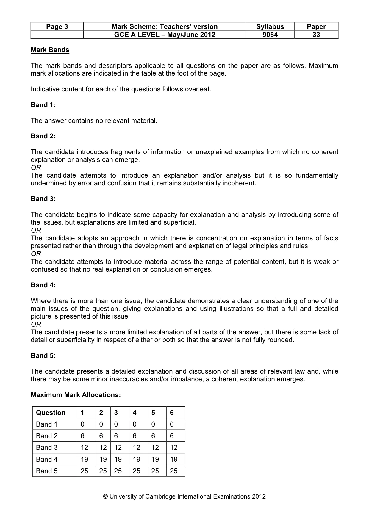 Mark scheme, page 3 of 7