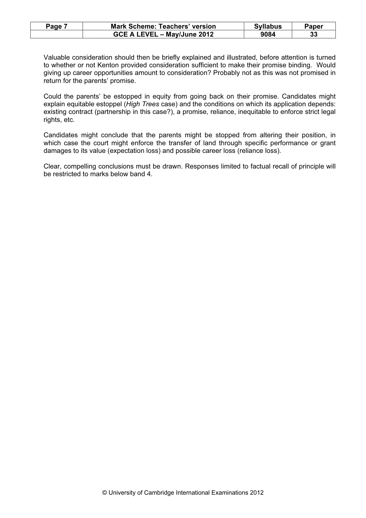 Mark scheme, page 7 of 7