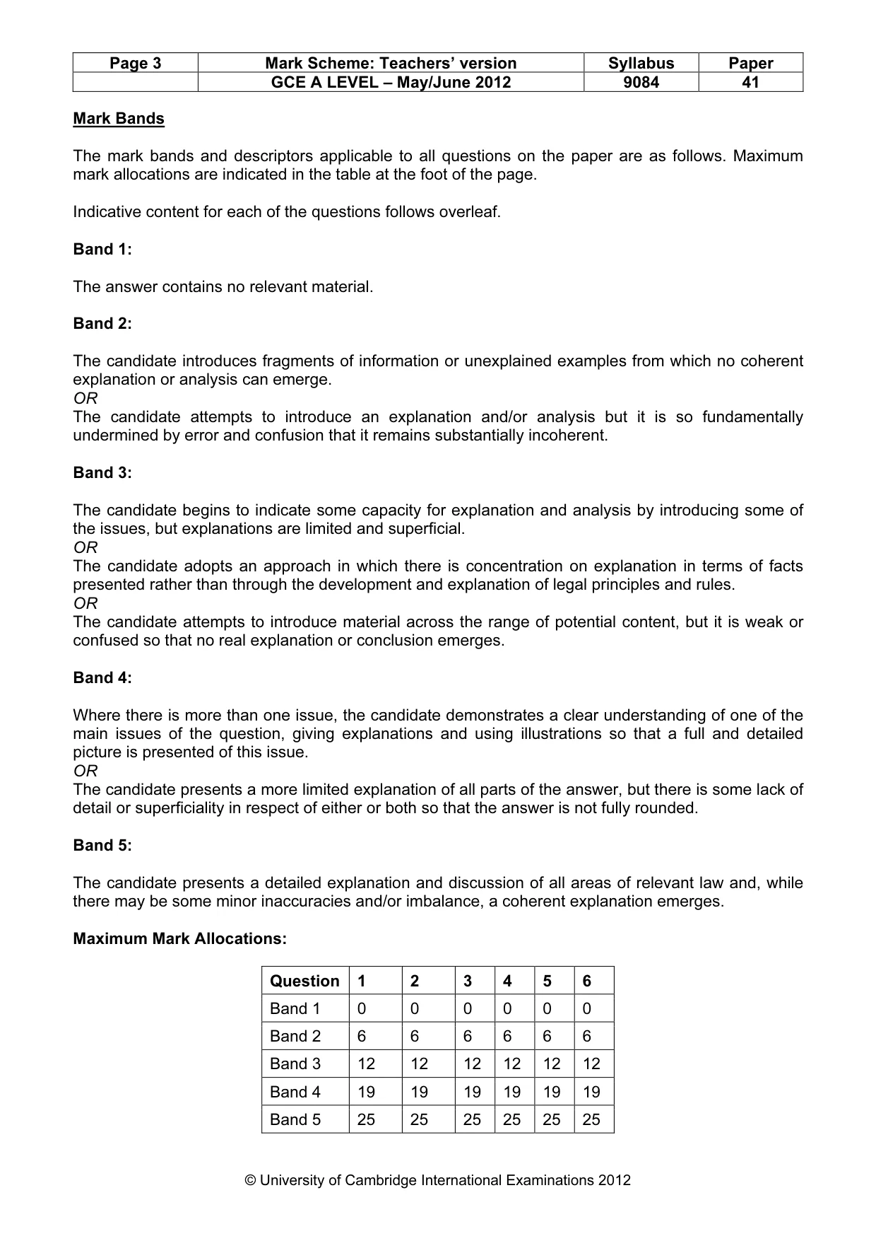 Mark scheme, page 3 of 7