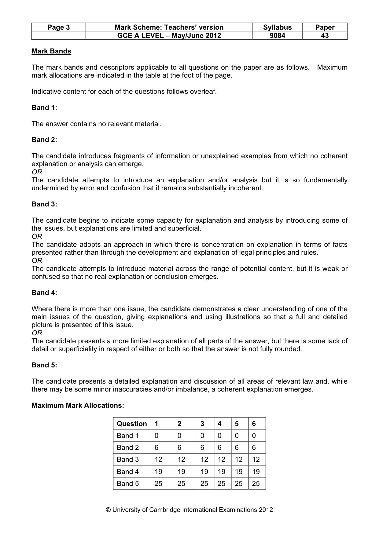Mark scheme, page 3 of 7