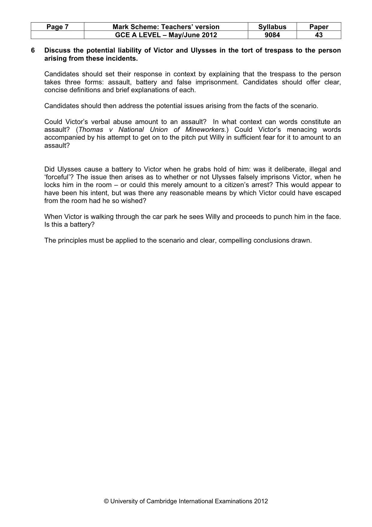 Mark scheme, page 7 of 7