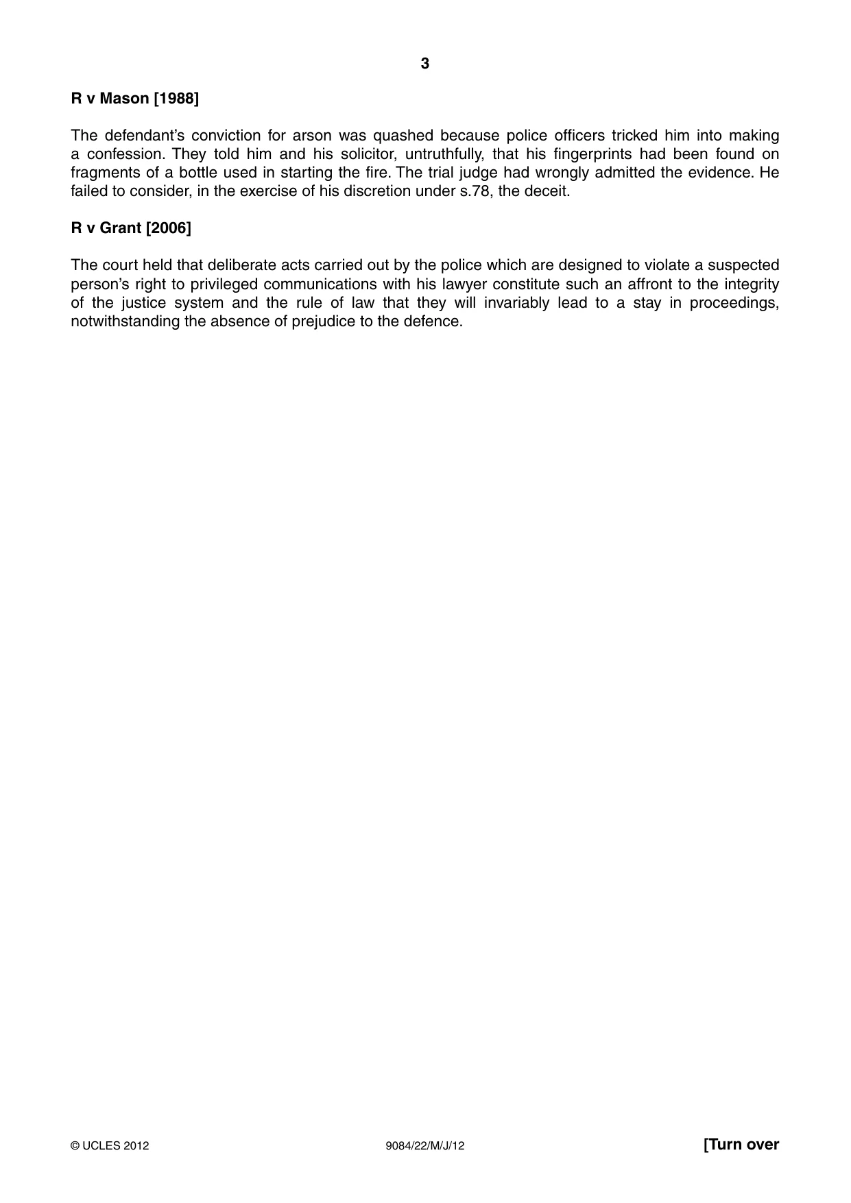 Cambridge A Level Law 9084 2012 May/June Paper 2 · Variant 2 question paper, page 3 of 4