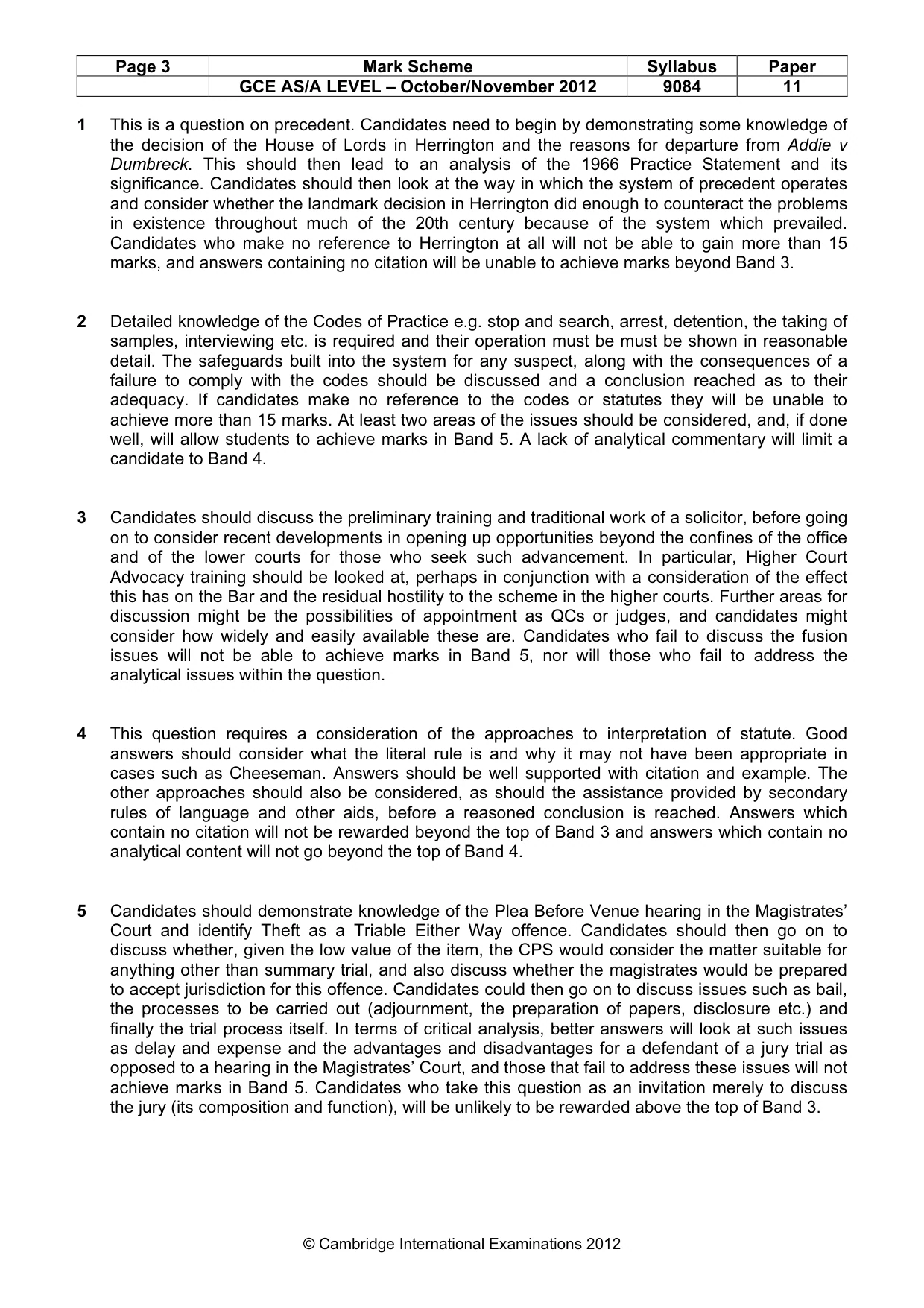 Mark scheme, page 3 of 4