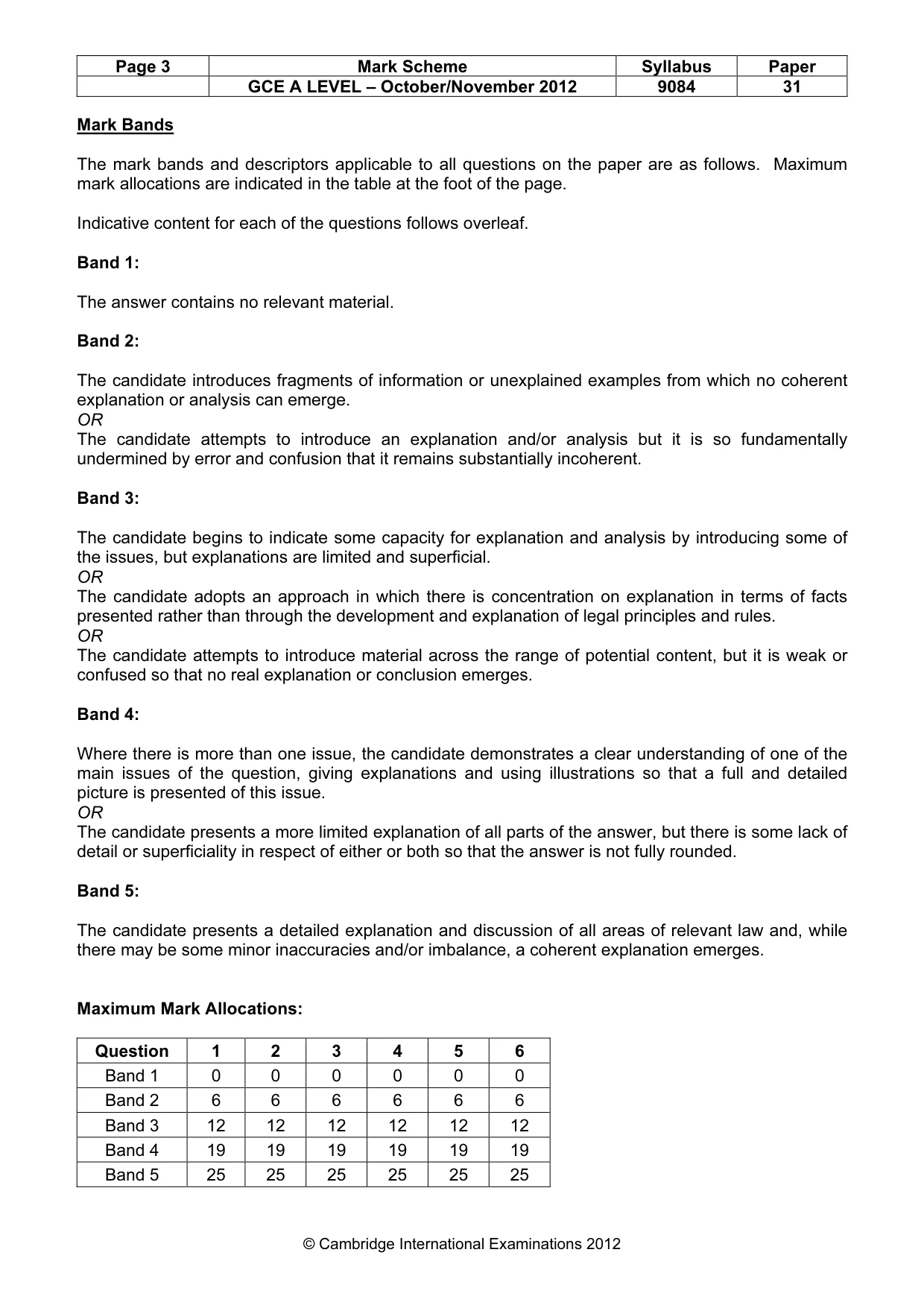 Mark scheme, page 3 of 7