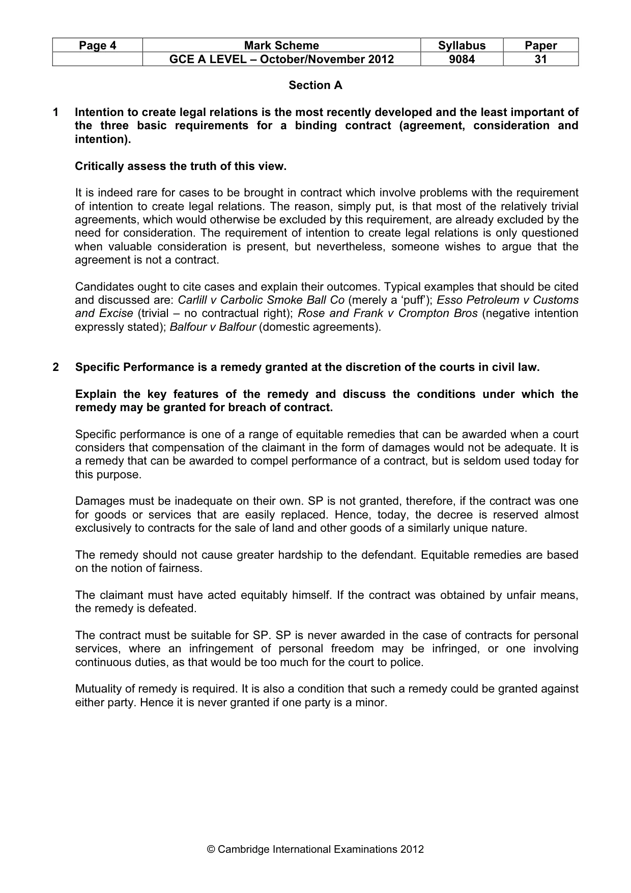 Mark scheme, page 4 of 7