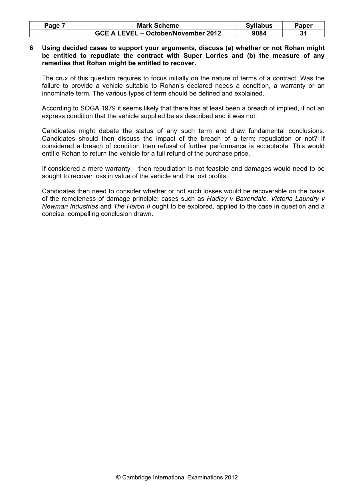 Mark scheme, page 7 of 7