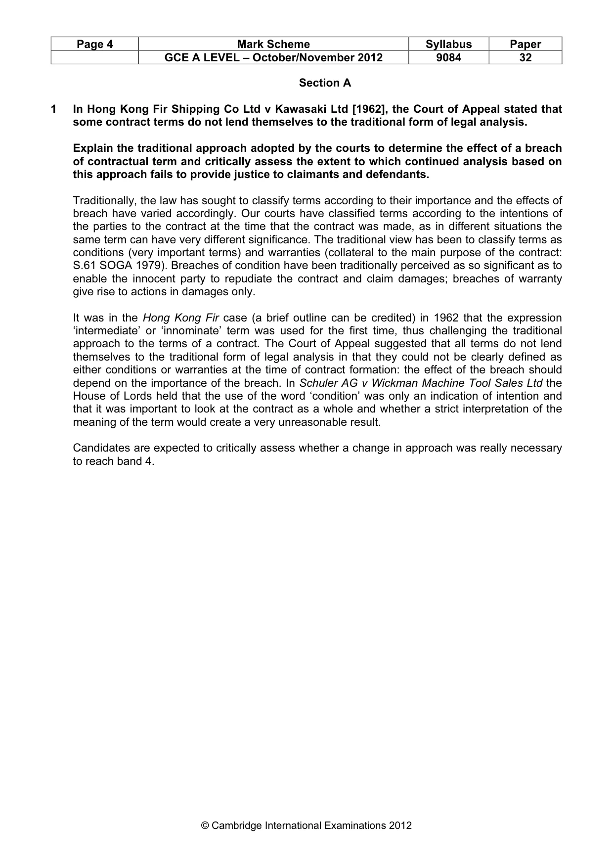 Mark scheme, page 4 of 7