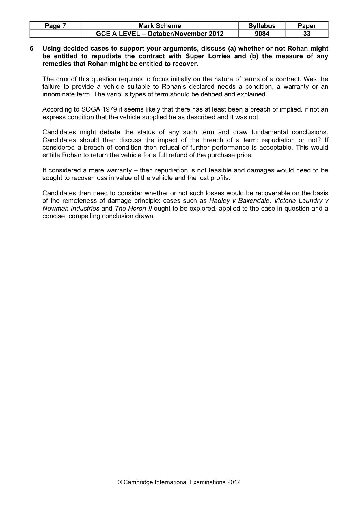Mark scheme, page 7 of 7