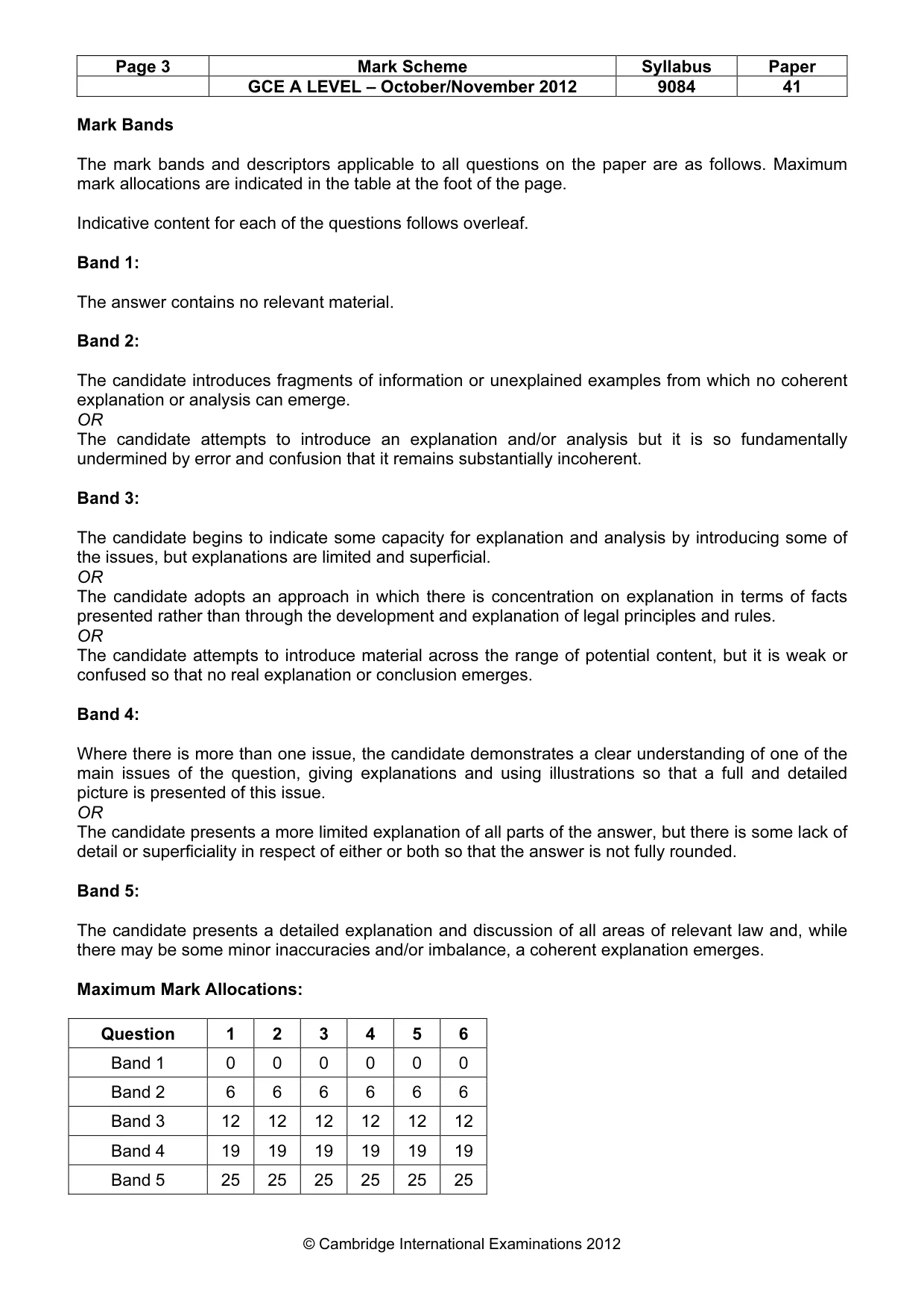Mark scheme, page 3 of 7