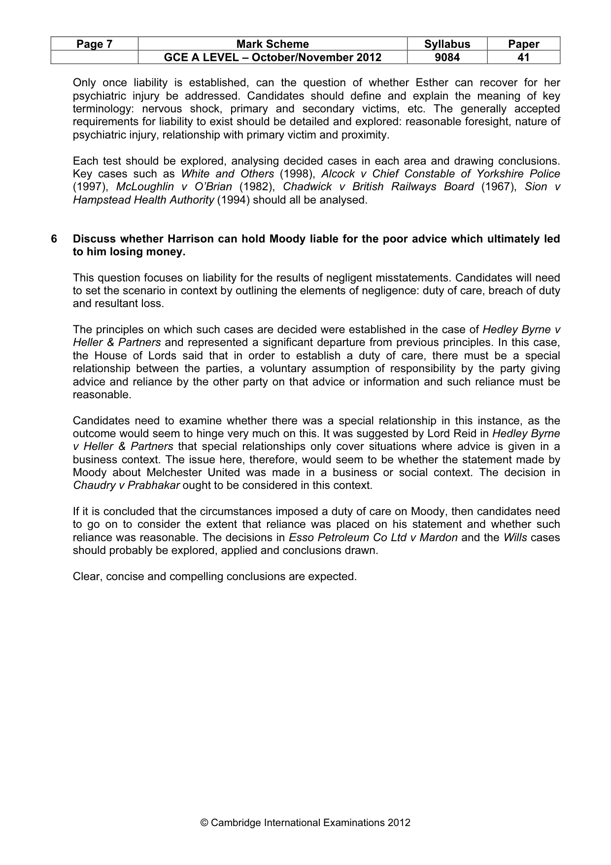 Mark scheme, page 7 of 7