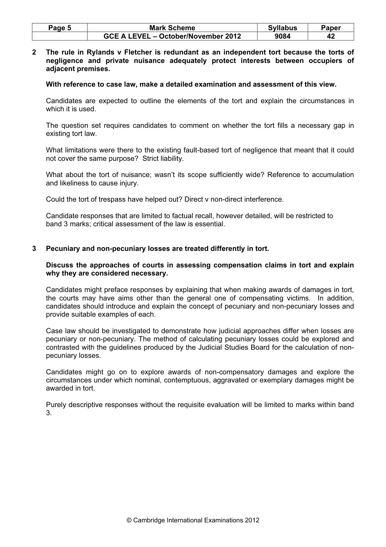 Mark scheme, page 5 of 7