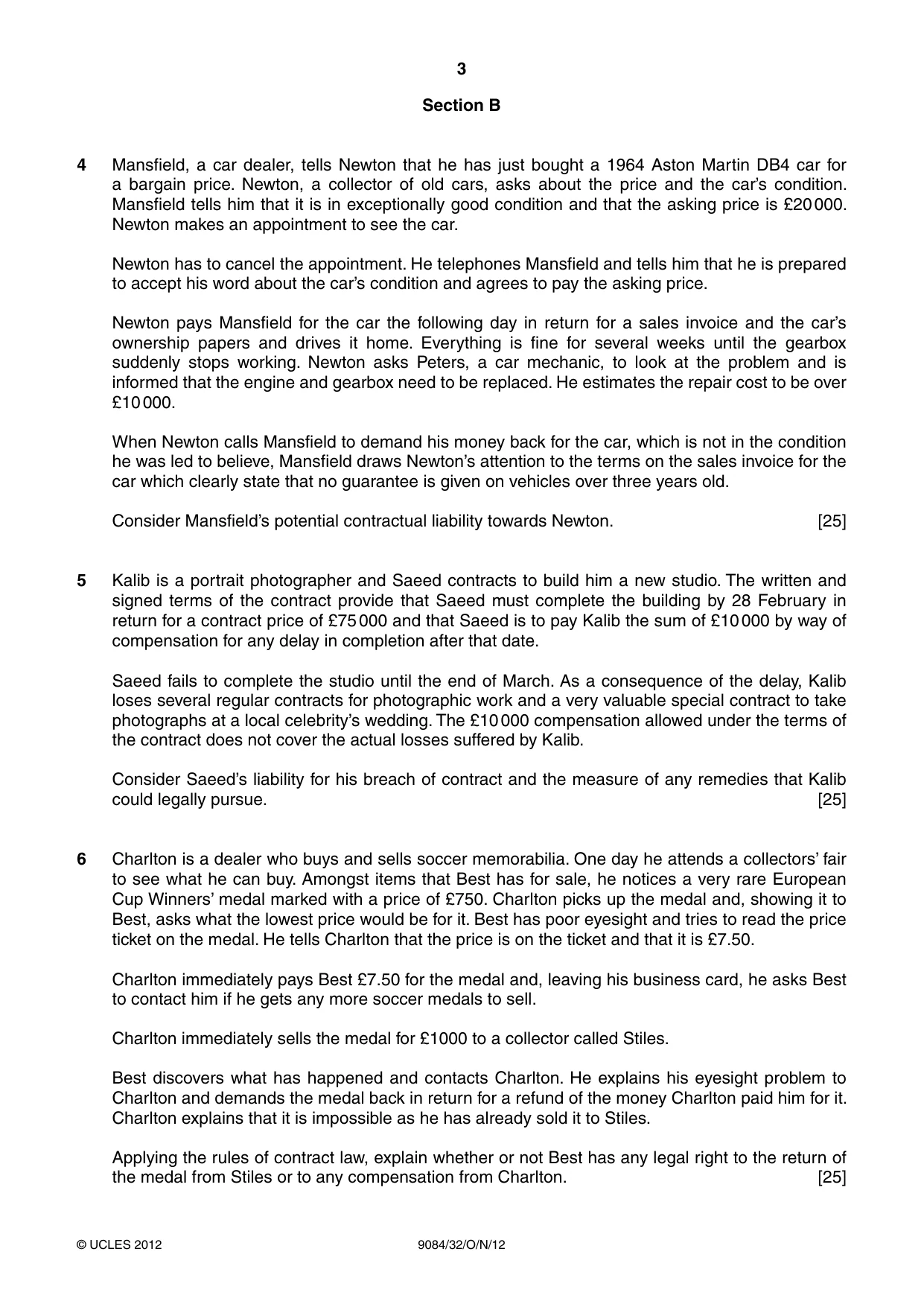 Cambridge A Level Law 9084 2012 Oct/Nov Paper 3 · Variant 2 question paper, page 3 of 4