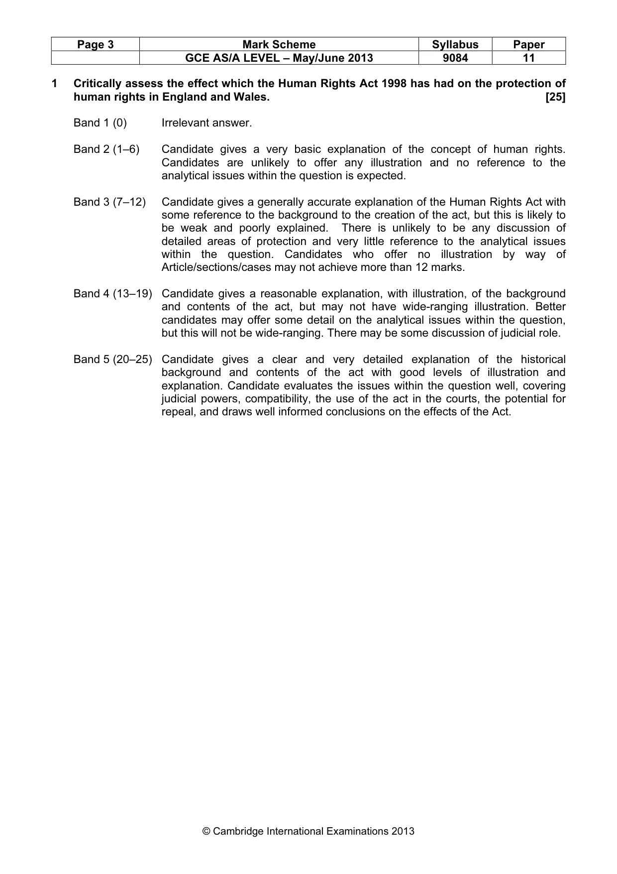 Mark scheme, page 3 of 7