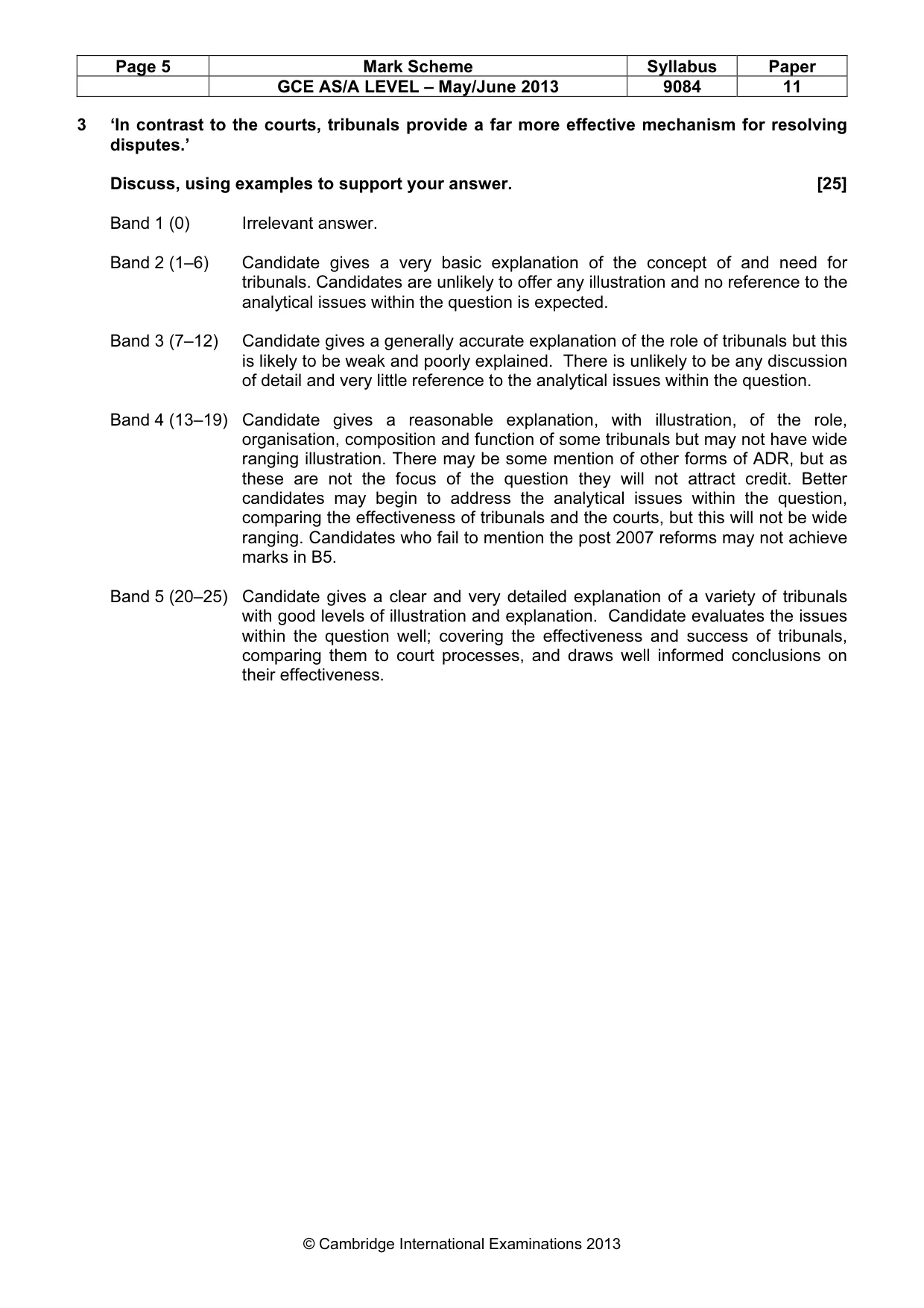 Mark scheme, page 5 of 7