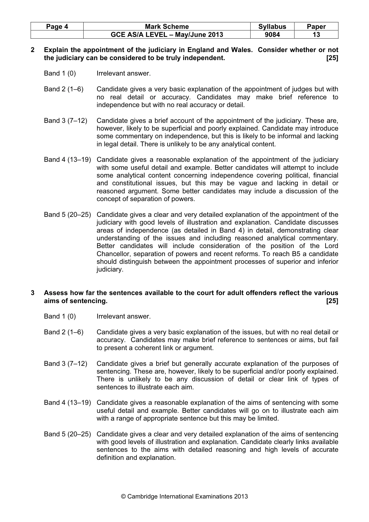 Mark scheme, page 4 of 6