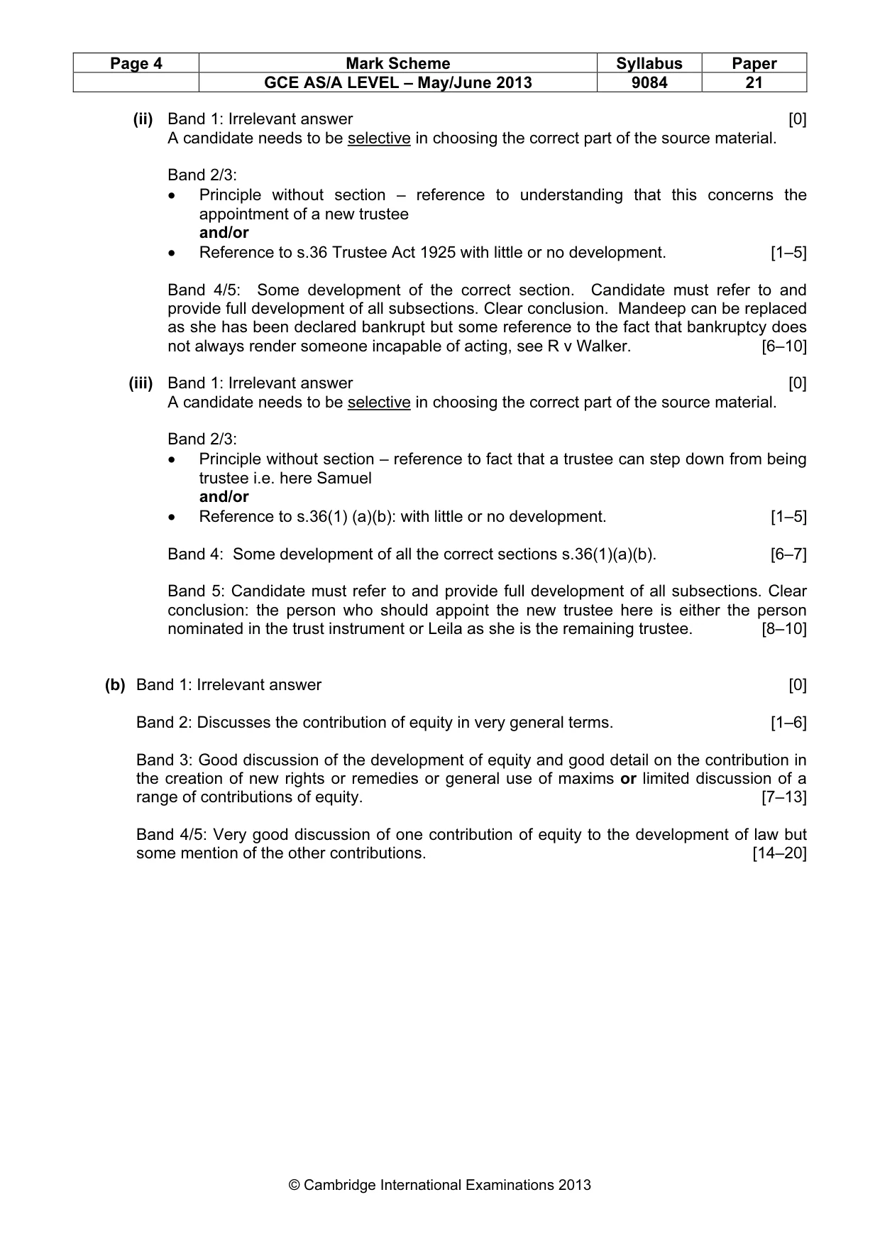 Mark scheme, page 4 of 4