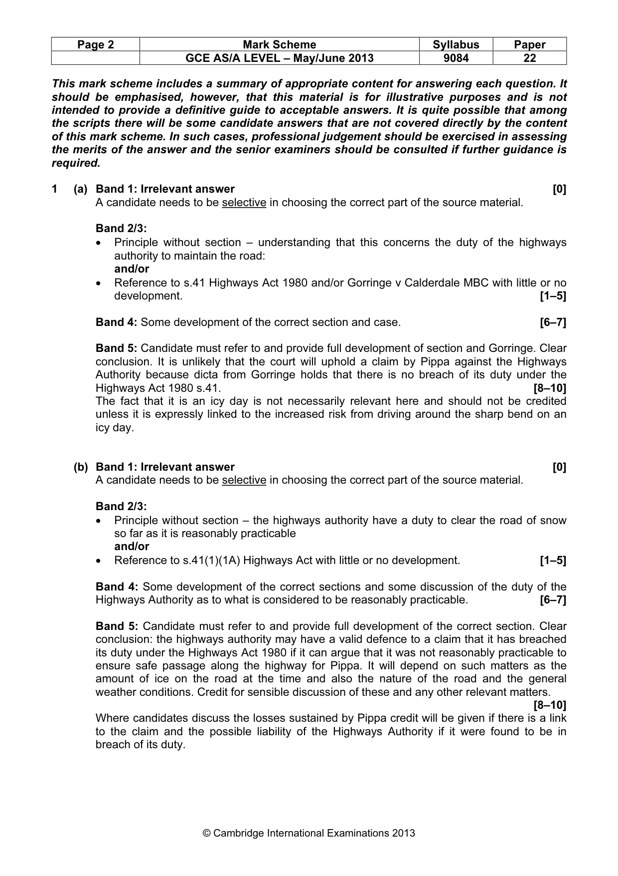 Mark scheme, page 2 of 5