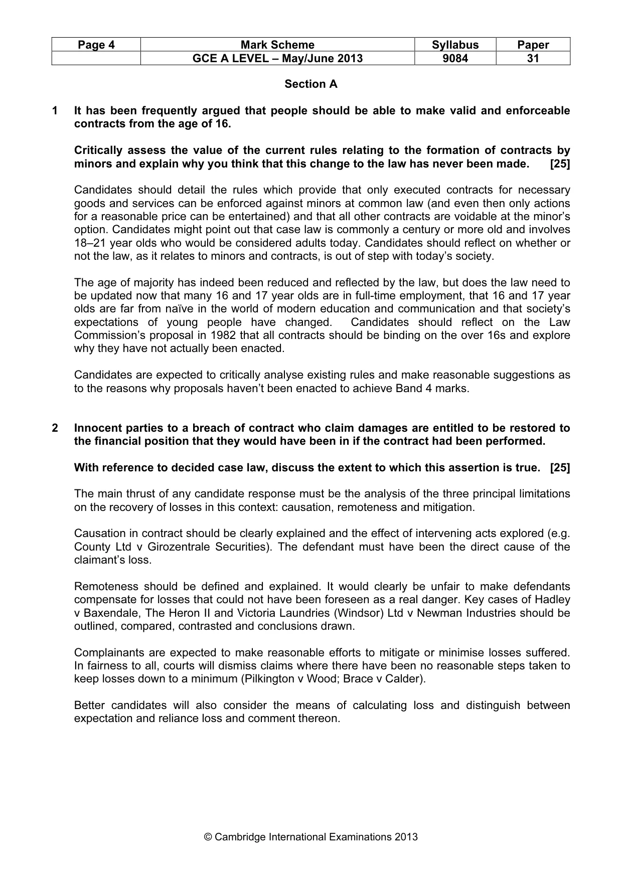 Mark scheme, page 4 of 7