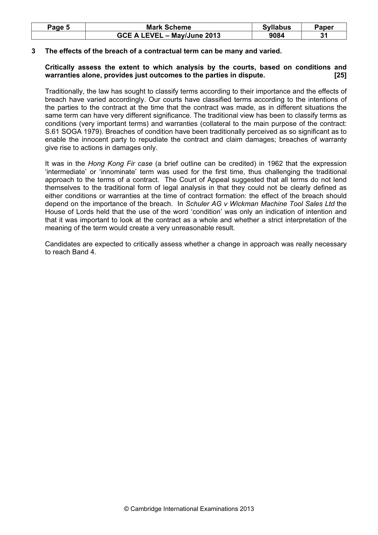 Mark scheme, page 5 of 7