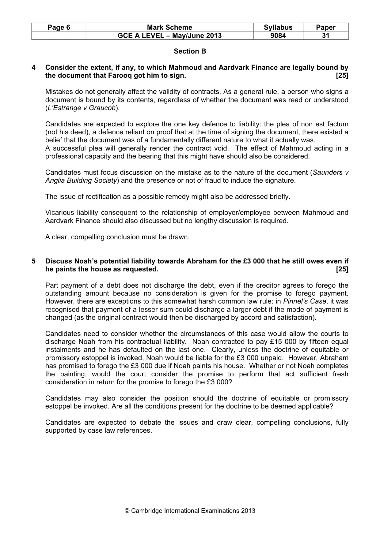 Mark scheme, page 6 of 7