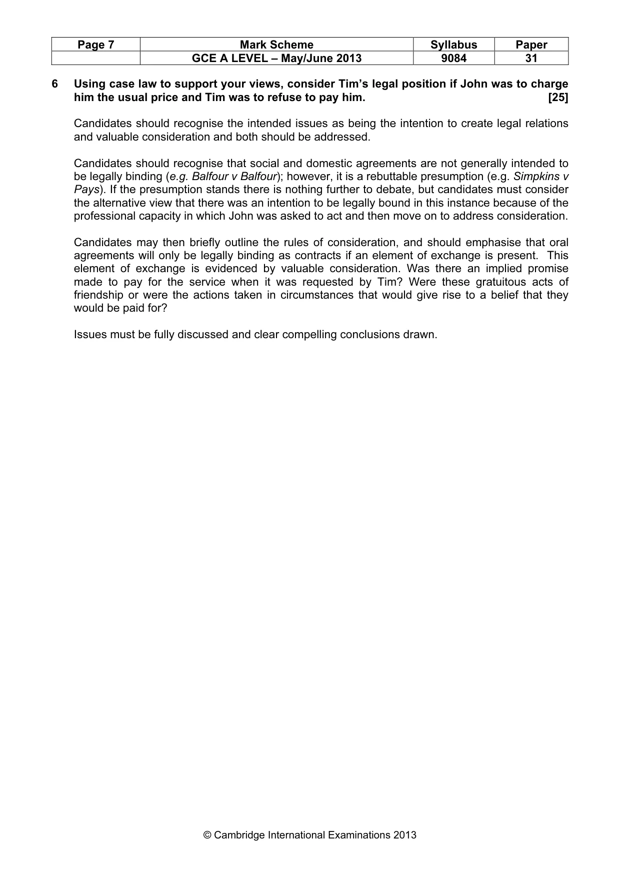 Mark scheme, page 7 of 7