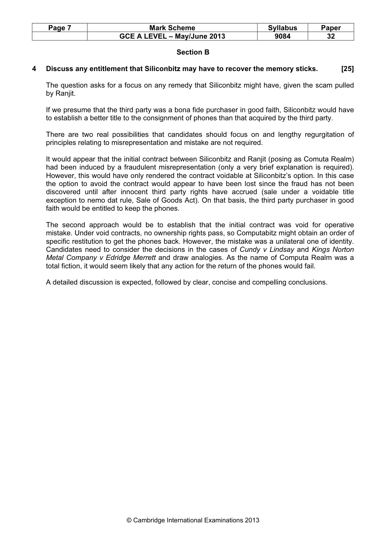 Mark scheme, page 7 of 9