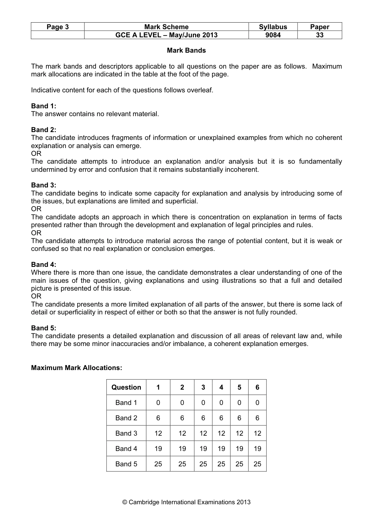 Mark scheme, page 3 of 8