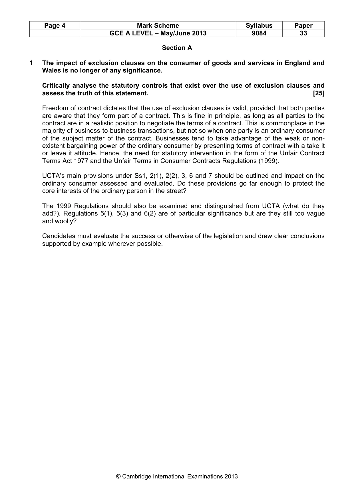 Mark scheme, page 4 of 8