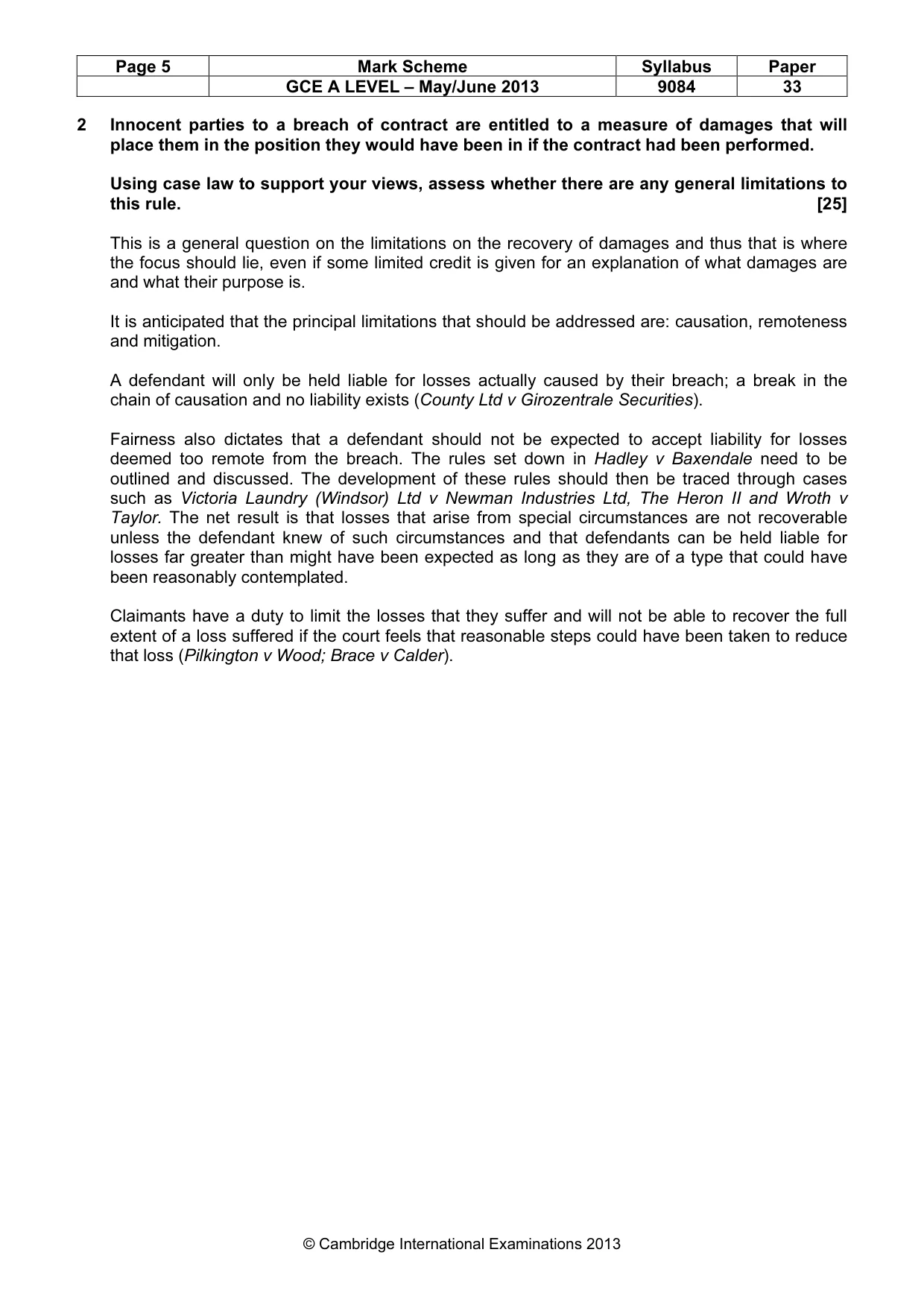 Mark scheme, page 5 of 8