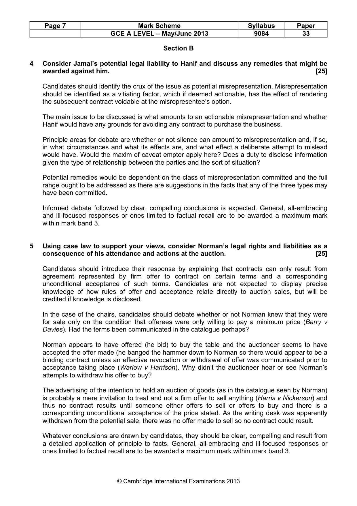 Mark scheme, page 7 of 8