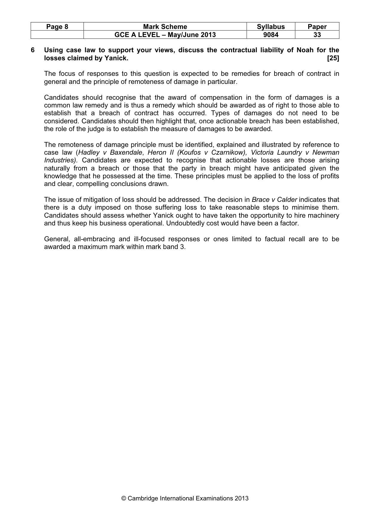 Mark scheme, page 8 of 8