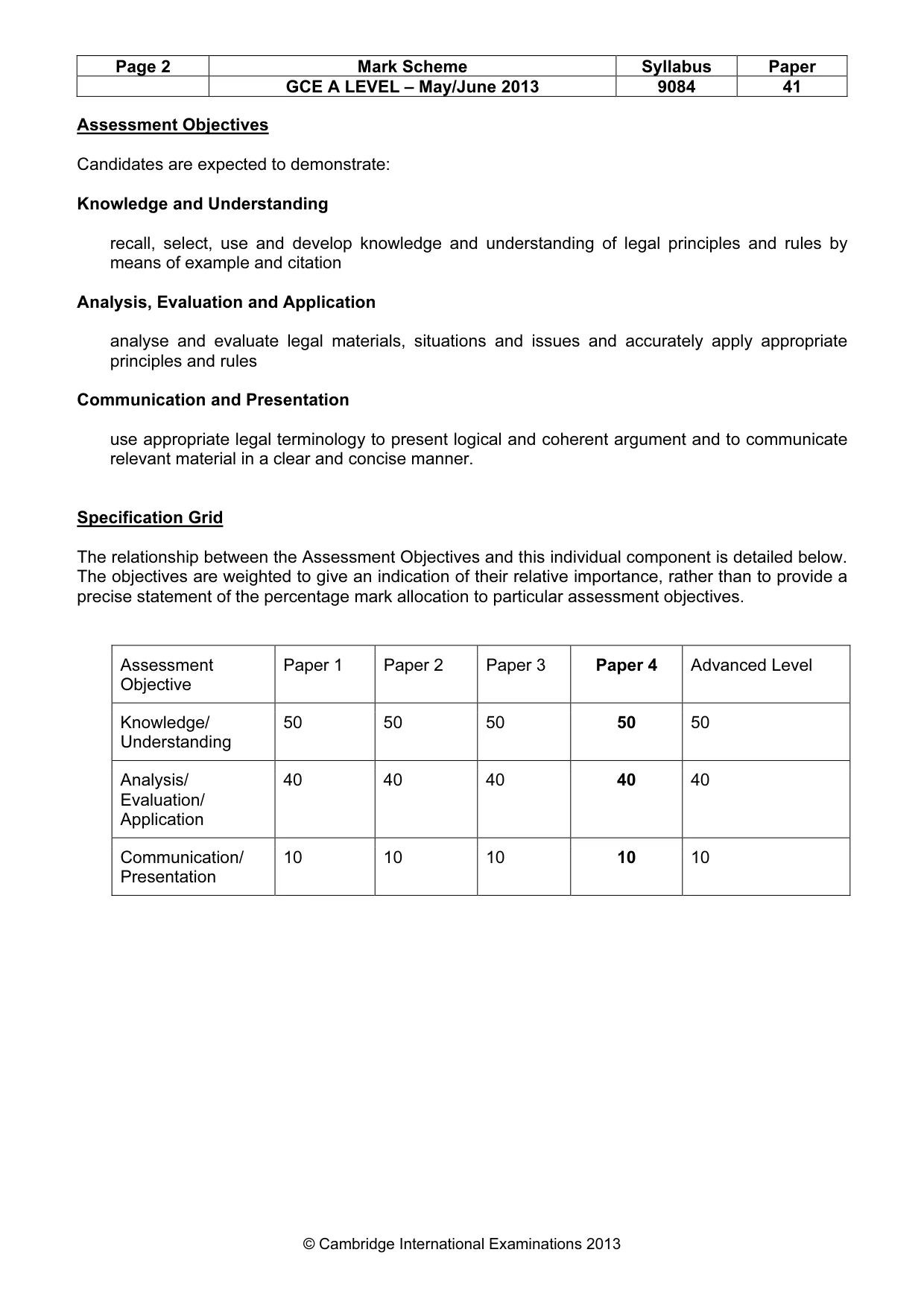 Mark scheme, page 2 of 9