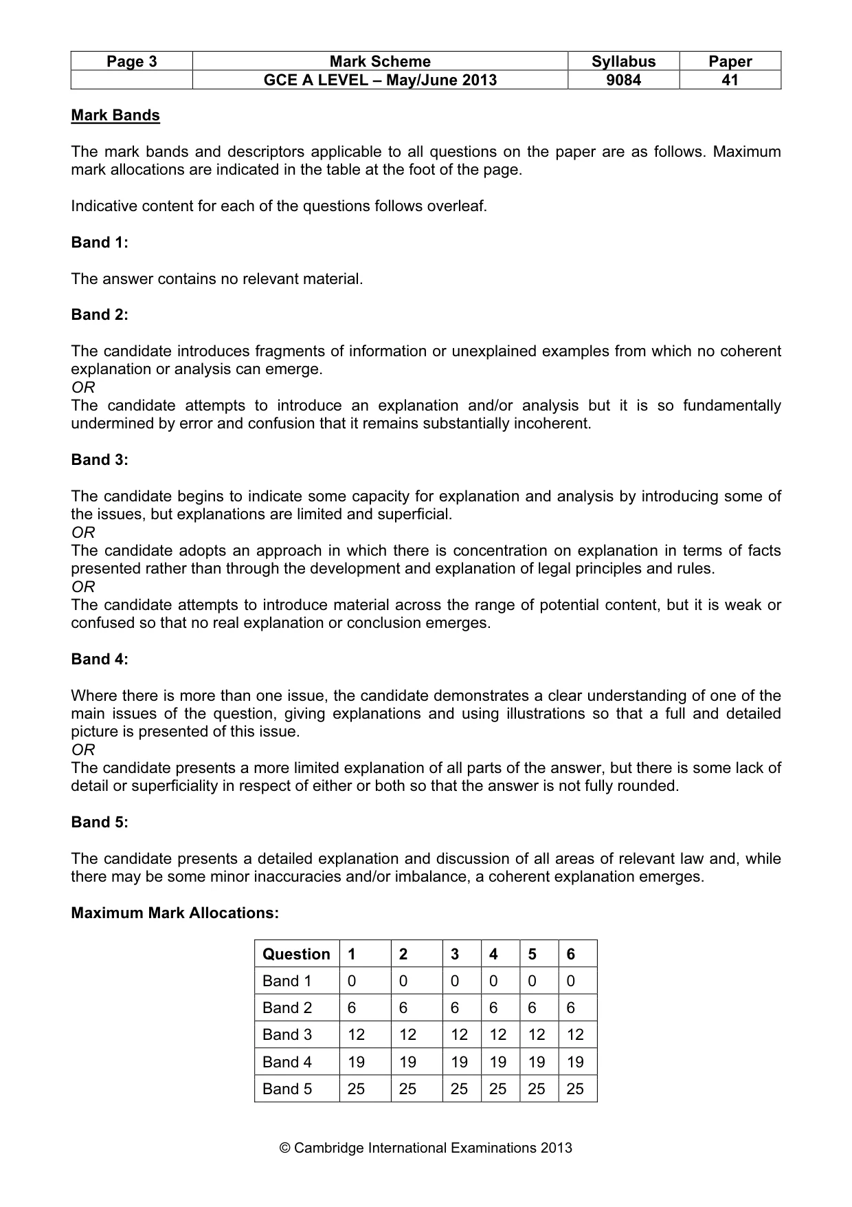 Mark scheme, page 3 of 9