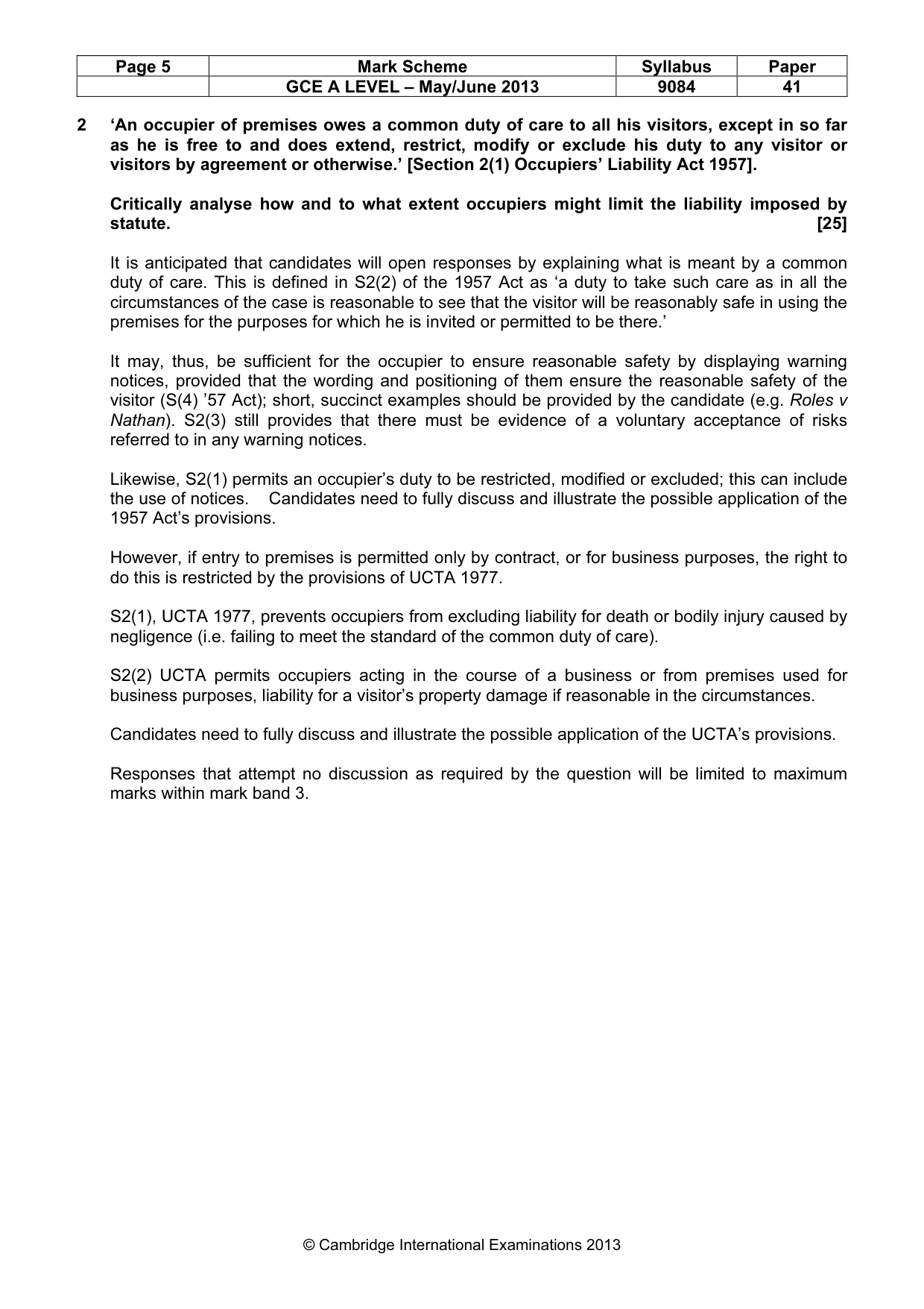 Mark scheme, page 5 of 9