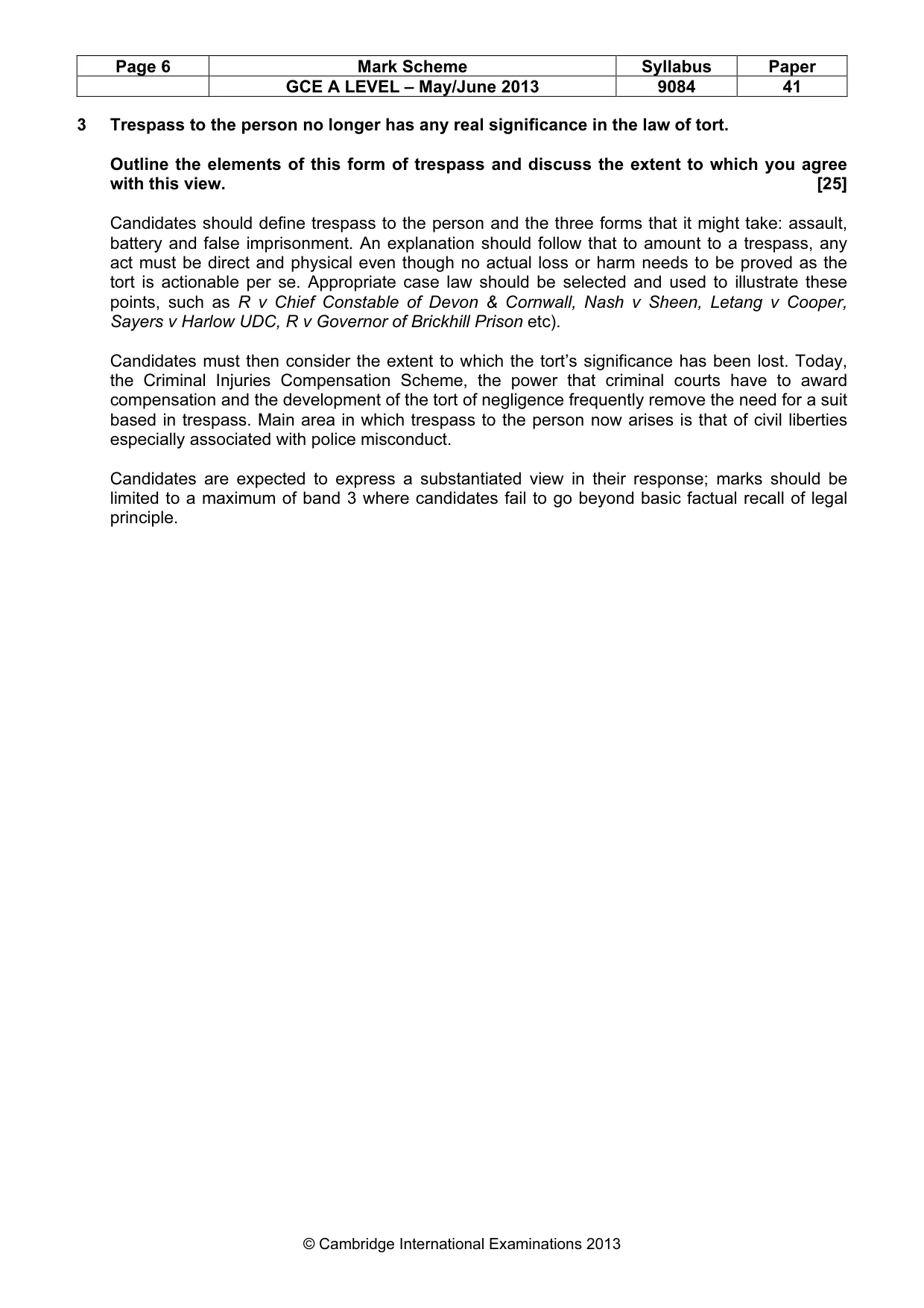 Mark scheme, page 6 of 9