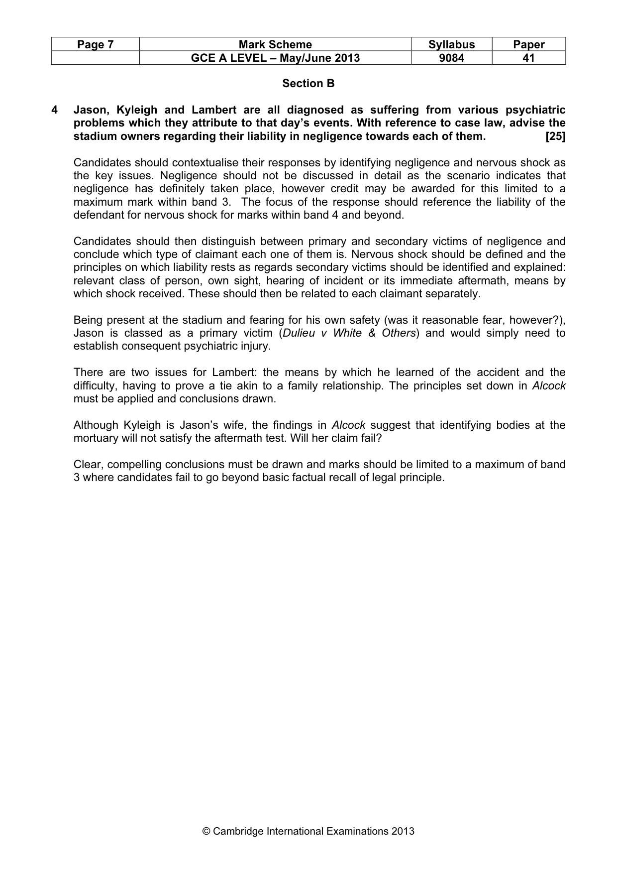 Mark scheme, page 7 of 9