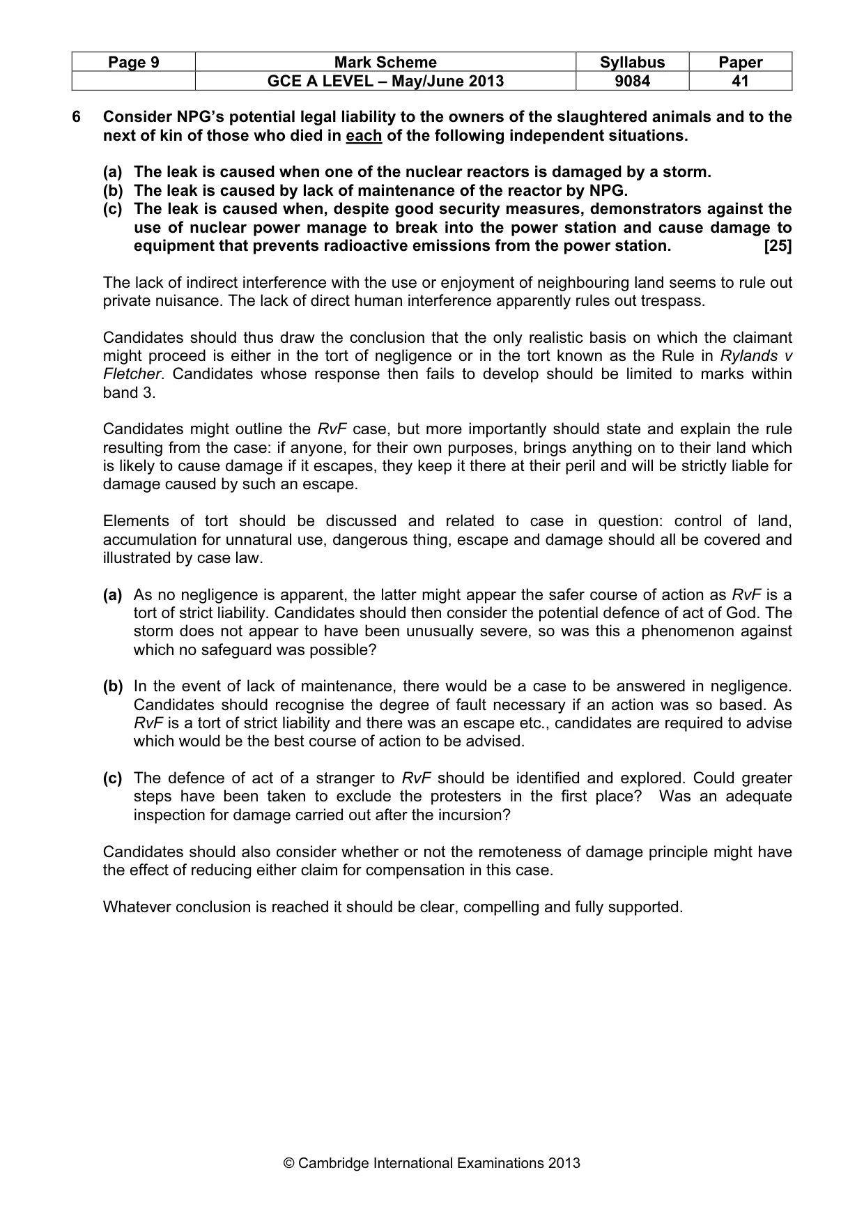 Mark scheme, page 9 of 9