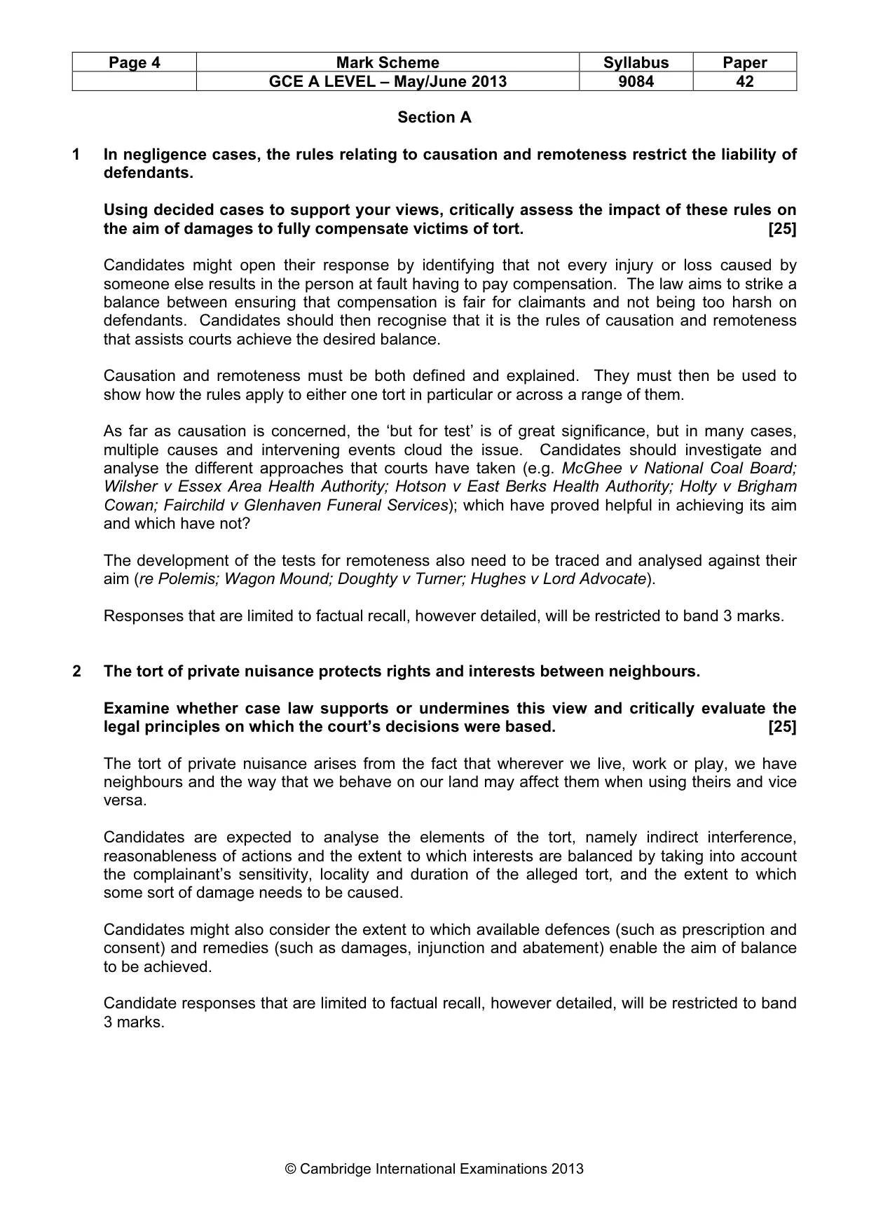 Mark scheme, page 4 of 8