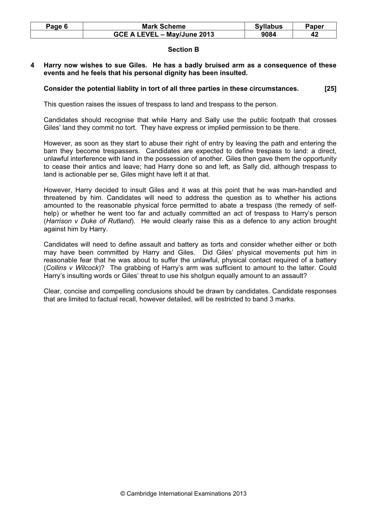Mark scheme, page 6 of 8